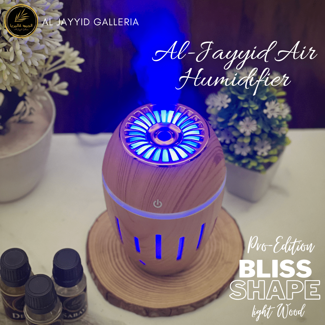A. Al Jayyid Air Humidifier (BLISS-PRO SHAPE) with 3 free fragrances | Aroma Diffuser | Oud, Sabaya, Desire.