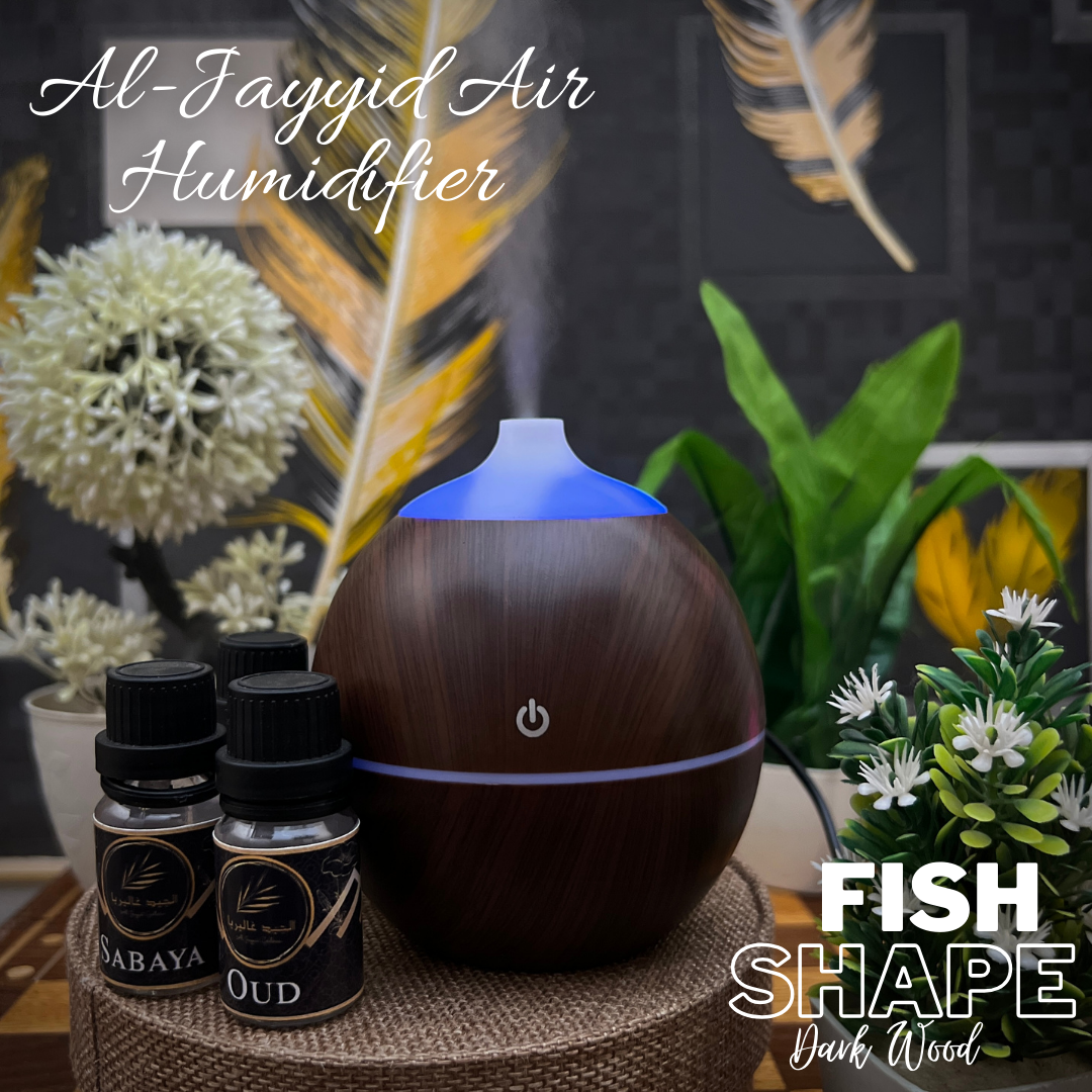 Al Jayyid Air Humidifier (FISH SHAPE) with 3 free fragrances | Aroma Diffuser | Oud, Sabaya, Desire.