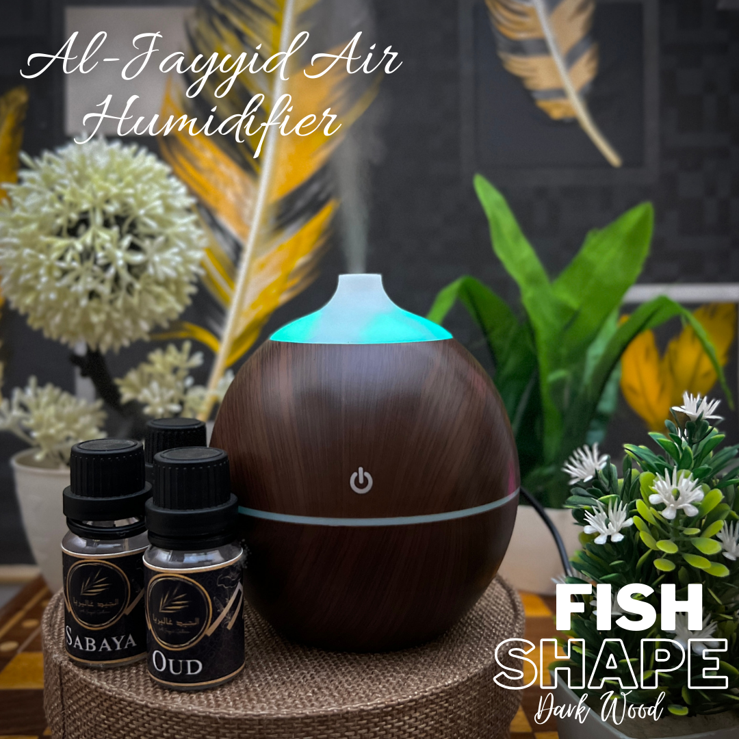 Al Jayyid Air Humidifier (FISH SHAPE) with 3 free fragrances | Aroma Diffuser | Oud, Sabaya, Desire.