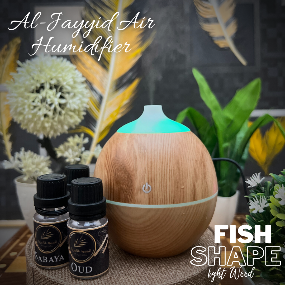 Al Jayyid Air Humidifier (FISH SHAPE) with 3 free fragrances | Aroma Diffuser | Oud, Sabaya, Desire.