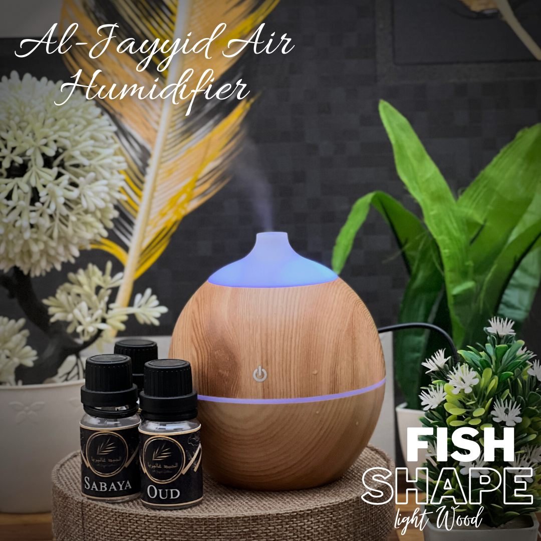 Al Jayyid Air Humidifier (FISH SHAPE) with 3 free fragrances | Aroma Diffuser | Oud, Sabaya, Desire.