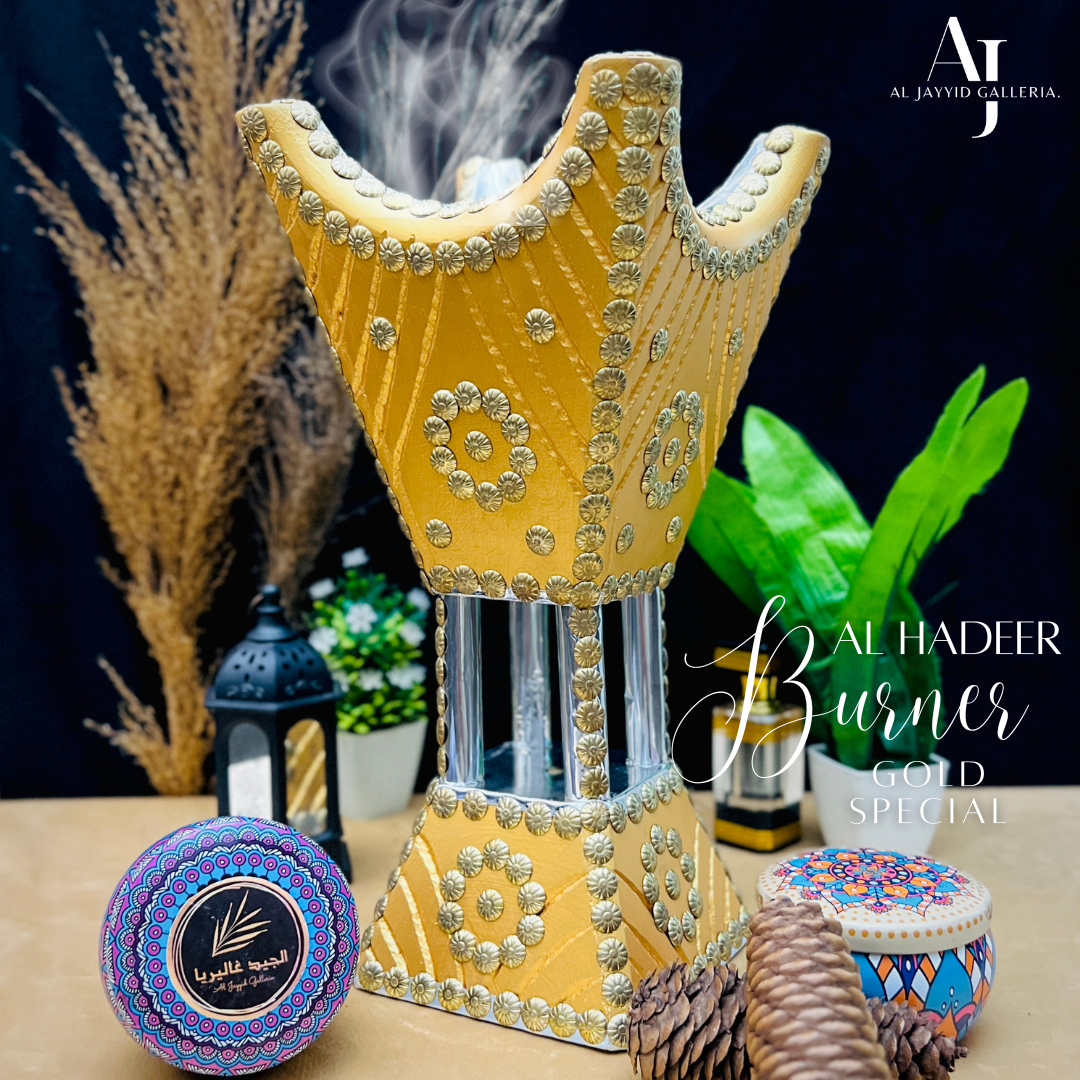 Al-Hadeer 'الحدير' Bakhoor Burner | With FREE Bakhoor Jars + Lighter + Coal Packet