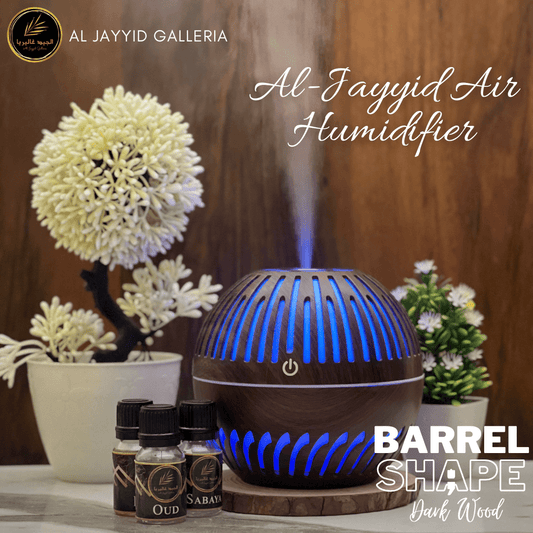 BARREL SHAPE Air Humidifier with 3 Free Fragrances | Oud, Sabaya & Desire.