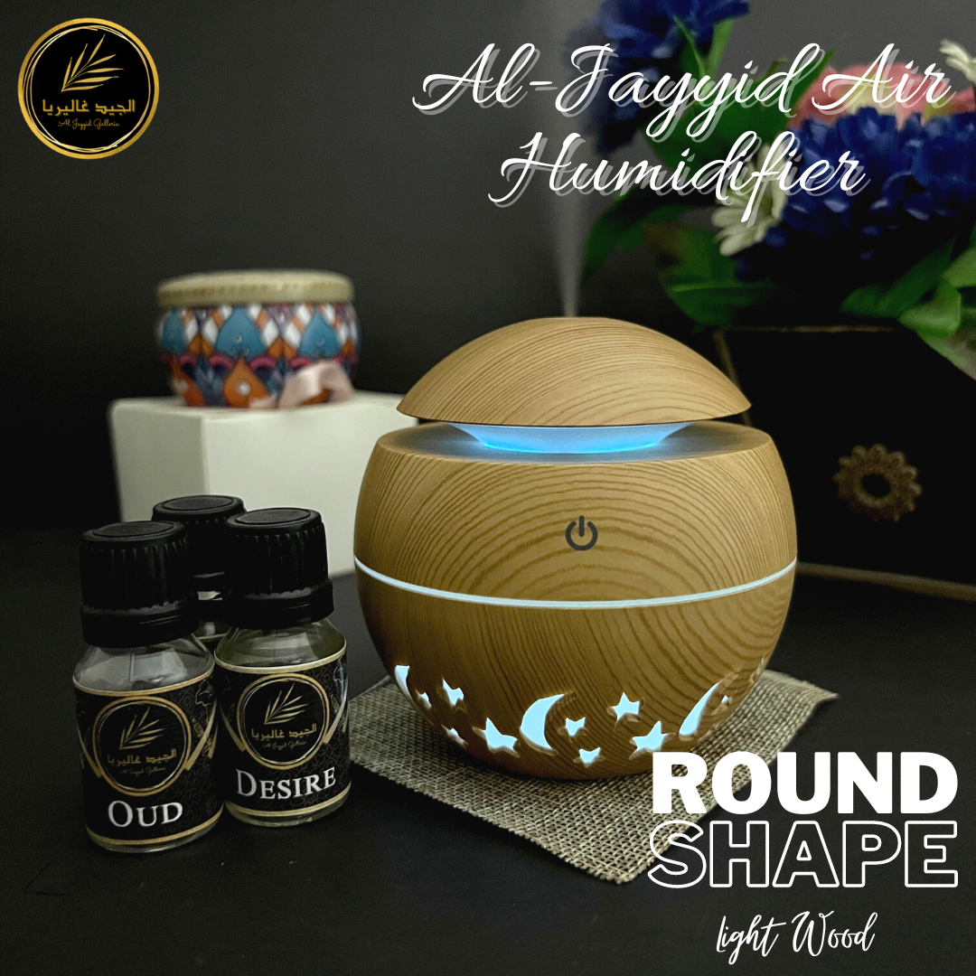 B. Al Jayyid Air Humidifier (STAR EDITION ROUND) with 3 free fragrances | Aroma Diffuser | Oud, Sabaya, Desire.