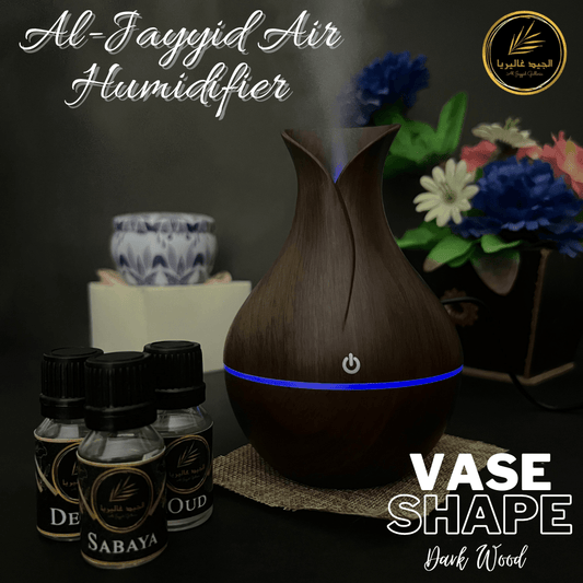VASE SHAPE - DARK WOOD Air Humidifier with 3 free fragrances | Oud, Sabaya, Desire