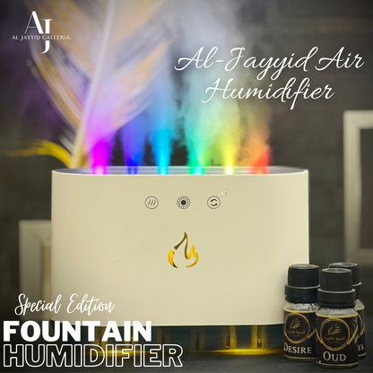 Fountain Dancing Air Humidifier with 3 Free Fragrances | Oud, Sabaya, Desire.