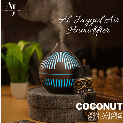 COCONUT SHAPE Air Humidifier with 3 Free Fragrances | Oud, Sabaya, Desire.