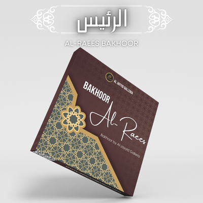 Front packaging of AL-Raees Bakhoor