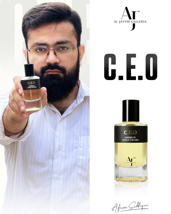 M. Afnan, Founder of Al Jayyid Galleria, with CEO perfume