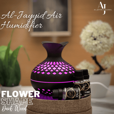 Air Humidifier Flower Shape with purple colour light & 3 free scents.