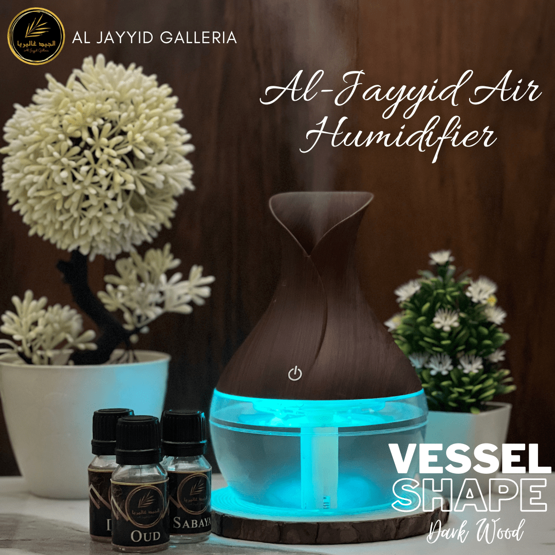 Air Humidifier Vessel Shape by Al Jayyid Galleria in dark wood colour 