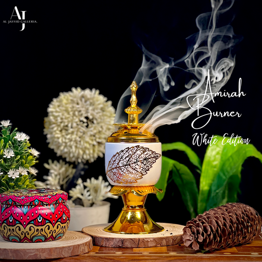 Amirah 'أميرة' Bakhoor Burner (White edition) for a perfect arabic vibe by Al Jayyid Galleria.