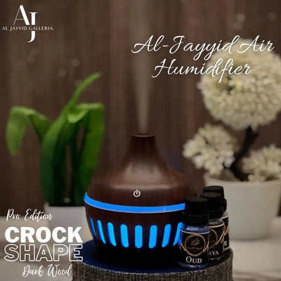 Crock Shape Air Humidifier in dark wood colour by Al Jayyid Galleria