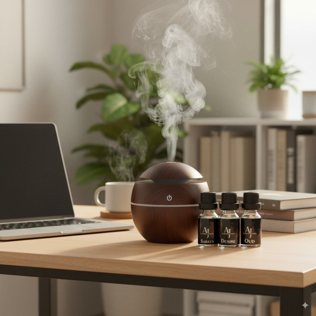 ROUND-DARK WOOD Air Humidifier