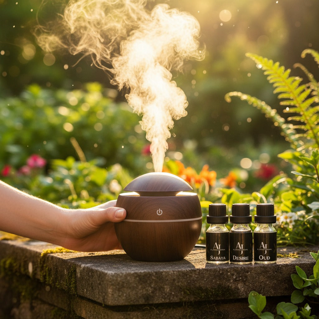 ROUND-DARK WOOD Air Humidifier