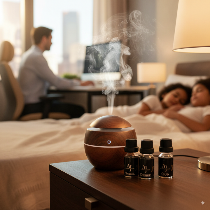 ROUND-DARK WOOD Air Humidifier