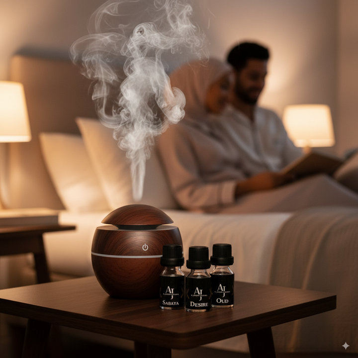 ROUND-DARK WOOD Air Humidifier