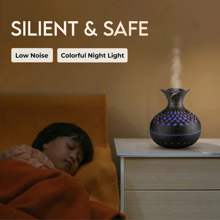 Flower Shape Air Humidifier || Flower (DarkWood)