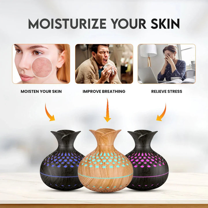 Flower Shape Air Humidifier || Flower (DarkWood)