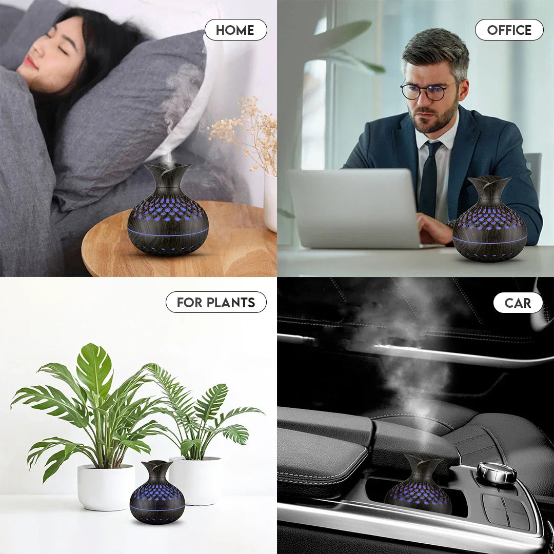 Flower Shape Air Humidifier || Flower (DarkWood)