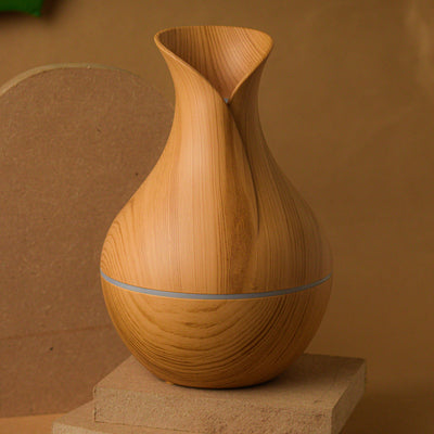 VASE-LIGHT WOOD air humidifier with light wood finish for homes in Pakistan