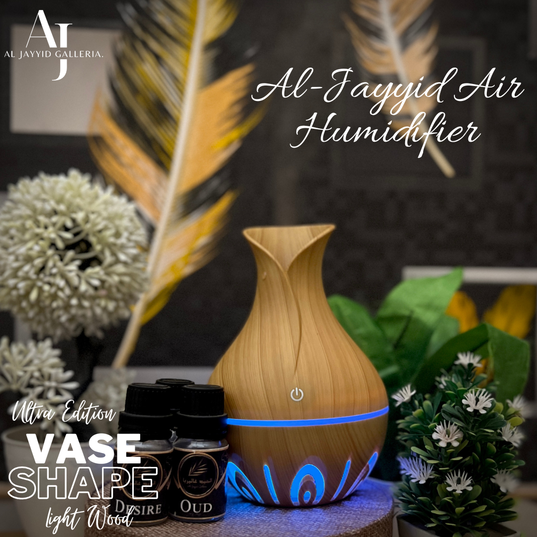 VASE - Ultra Edition Humidifier by Al Jayyid Galleria in light wood colour with 3 free scents.