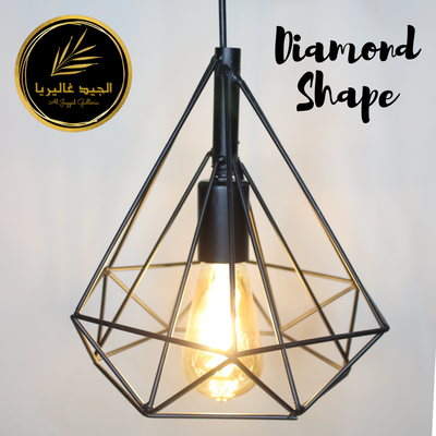 Diamond Pendent Hanging Lamp l Edison Bulb l Complete Kit